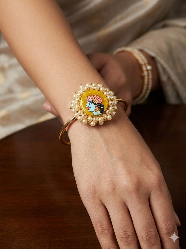 Gold Plated Handcrafted Pearl Bracelet