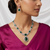 Rhodium Plated Round Shaped Necklace Set