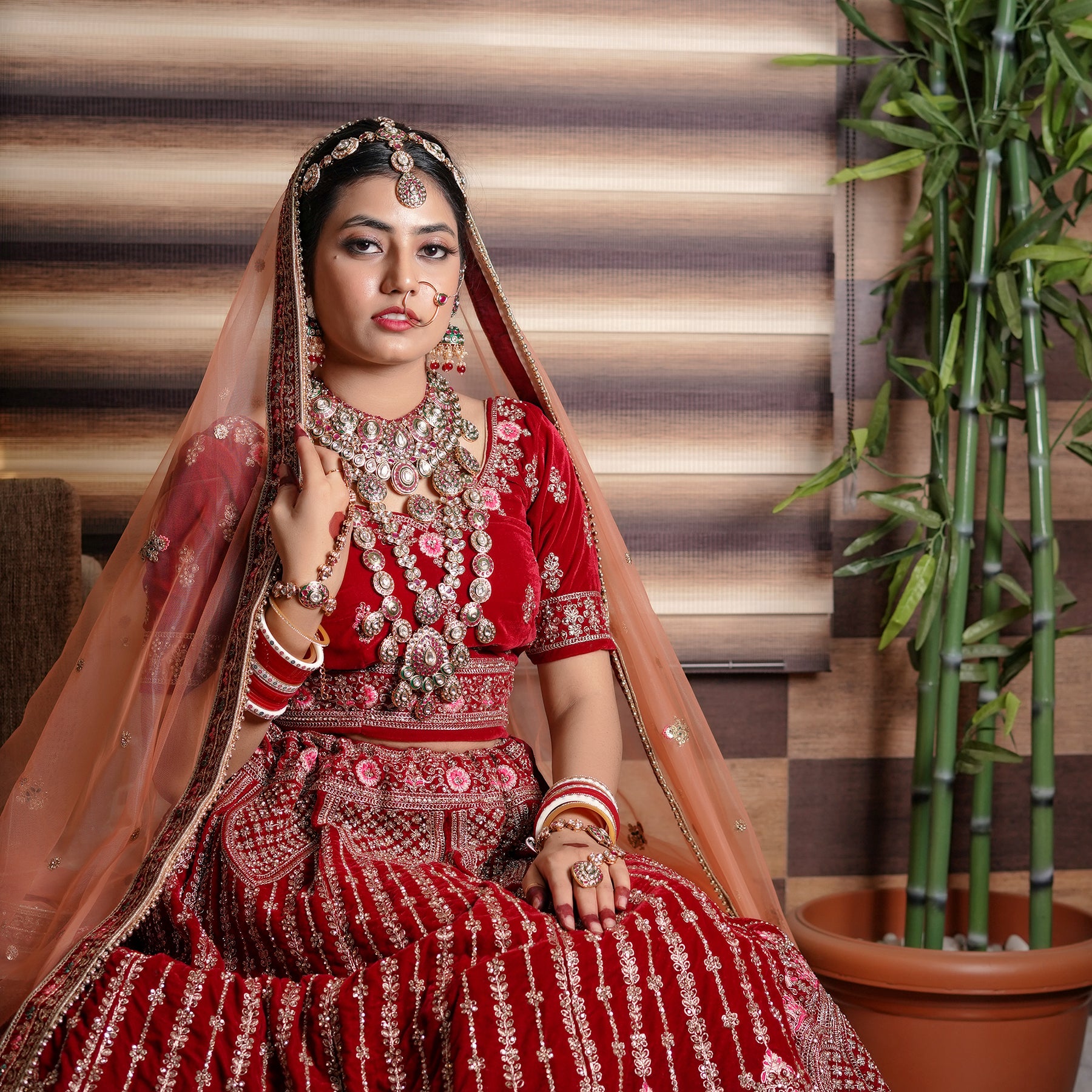 Gold Plated Emerald Bridal Jewelry Set