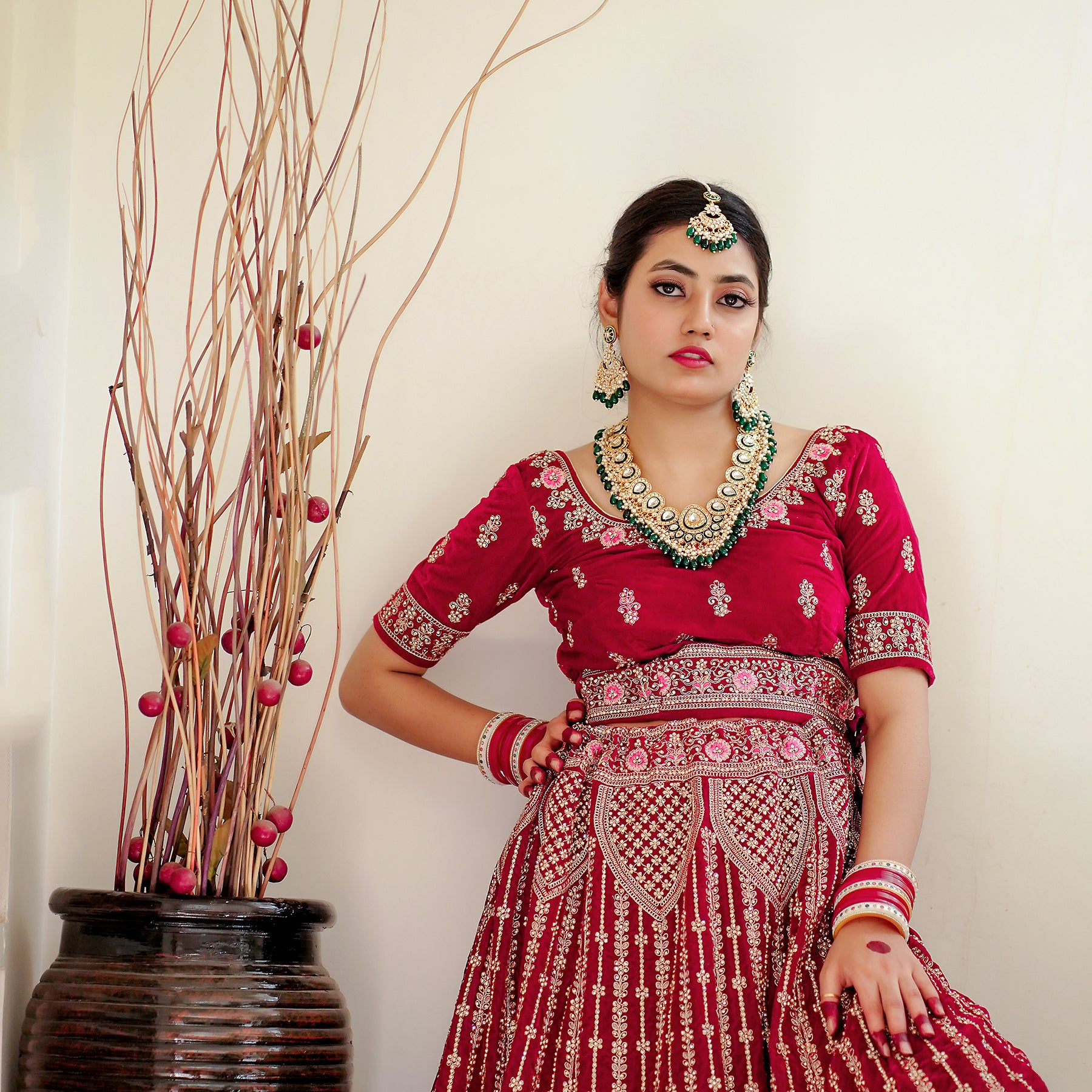 Pearl Kundan Bridal Jewelry Set
