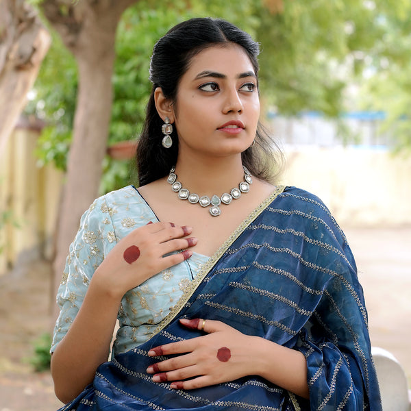 Meraki Diamond Studded Kundan Choker Set