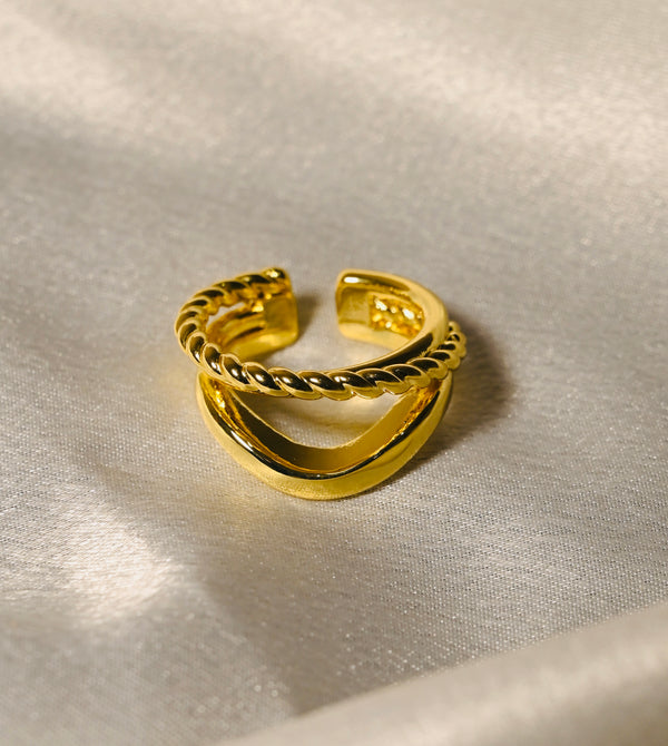 Anti-Tarnish Gold Plated Adjustable Ring