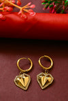 Heart Drop Golden Earrings
