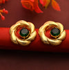 Elegant Gold-Toned Floral Studs Earrings