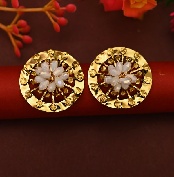 Golden Round Shape Earrings