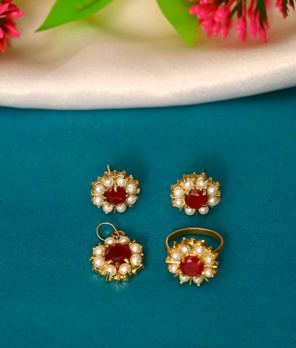 Elegant Pendant Set With Ring