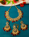 Elegant Kundan Polki Necklace Set With Mangteeka