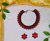 Black-Red Handmade Beaded Choker Set