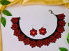 Black-Red Ukrainian Beadwork Choker Set