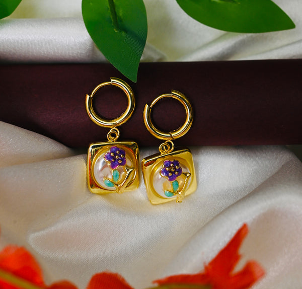 Stunning Flower Earring With Hoop