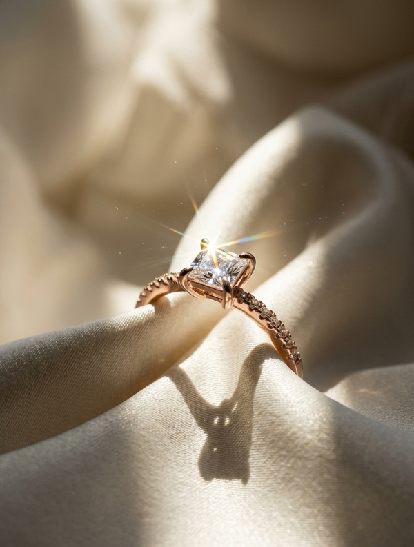 Rose Gold Classic Square Ring