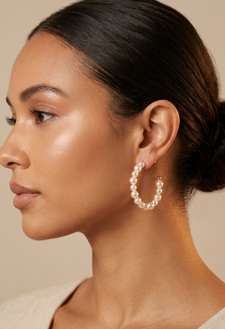 Pretty Pearl Hoops
