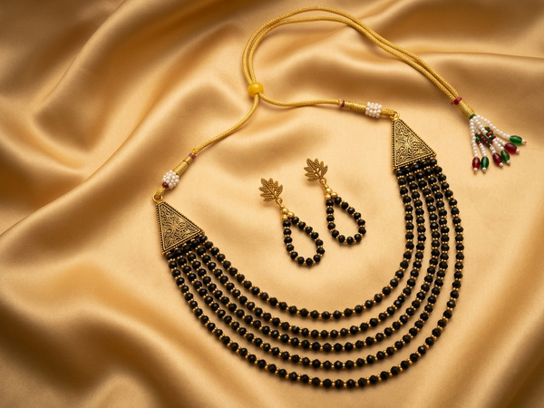 Crystal Multilayered Gold Plated Necklace