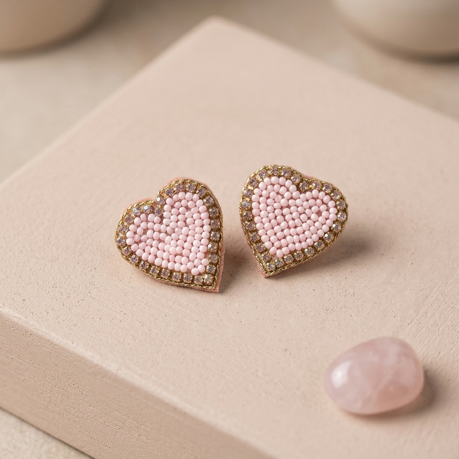 Heart-Shaped Beads Earrings