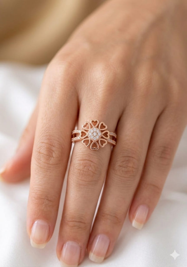Flower Design Diamond Ring