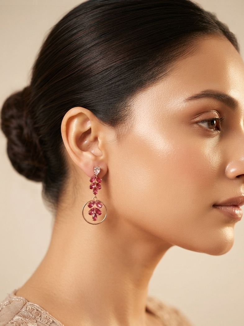 Long Classy Diamond Studded Earrings