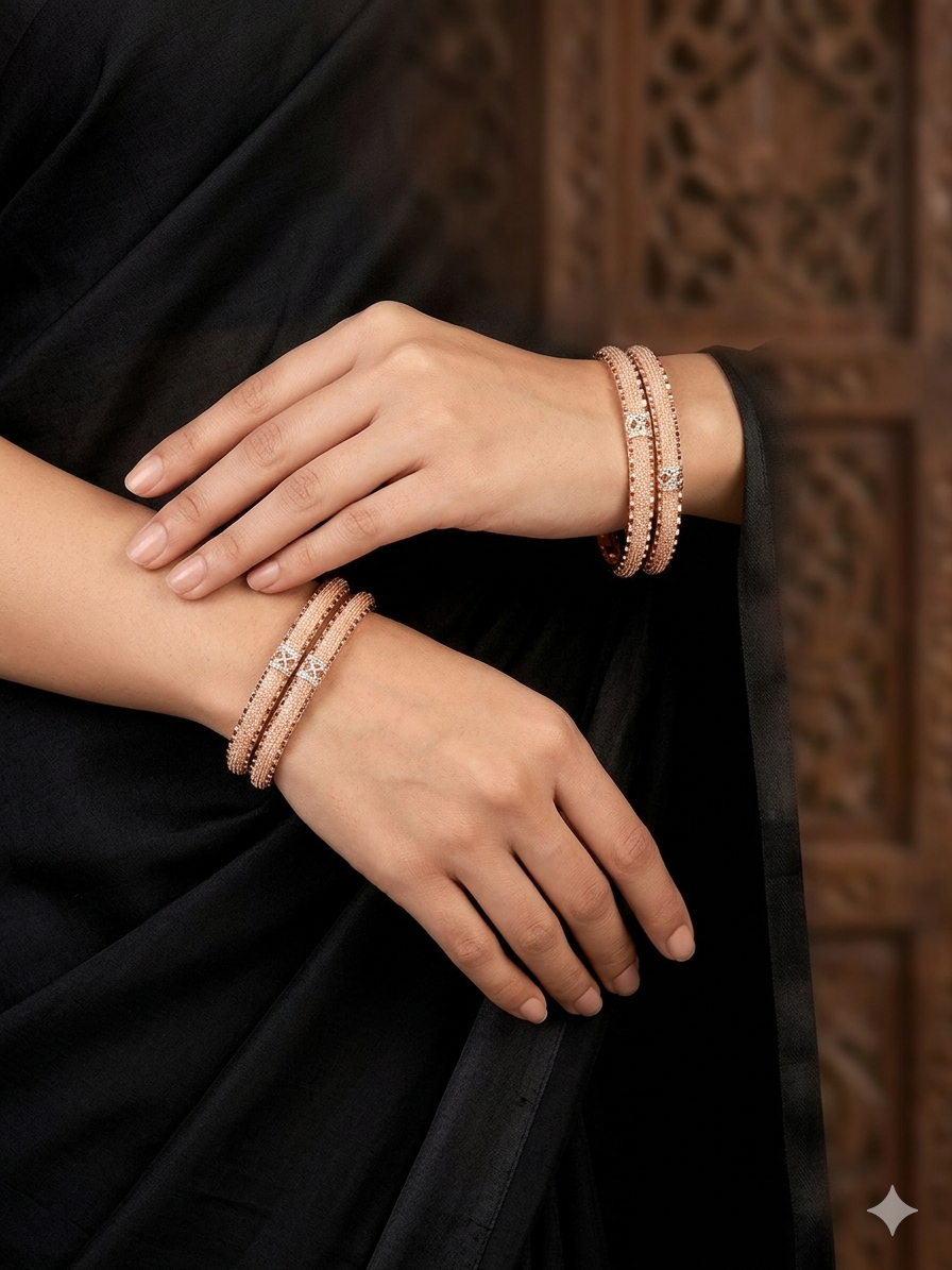Meraki Elegant Alloy Bangles