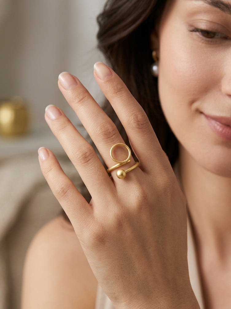 Luxury Brass Gold Plated Ring