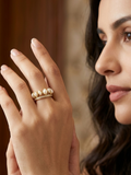Anti-Tarnish Pearl Adjustable Ring