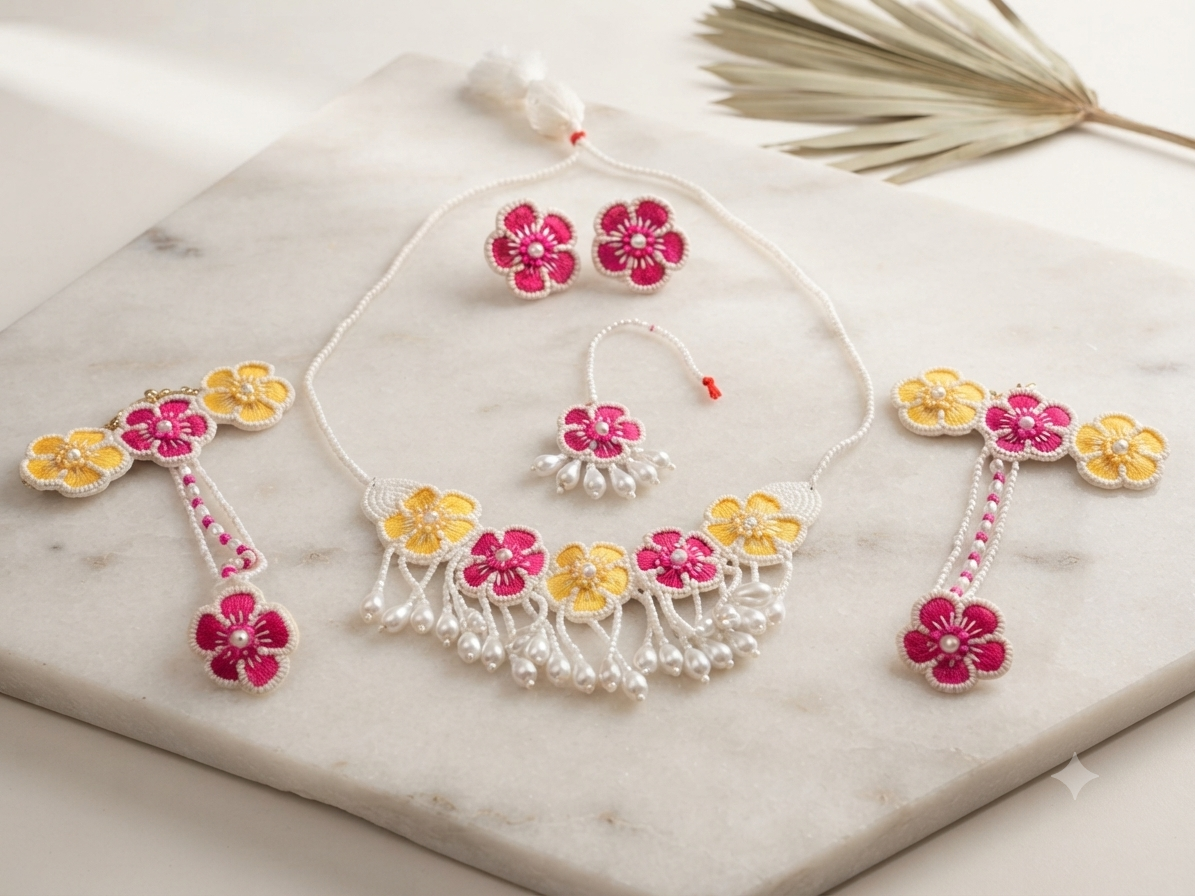 Handmade Flower Design Necklace Sets Perfect for Wedding