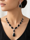 AD Black Stone Teardrop Jewelry Set