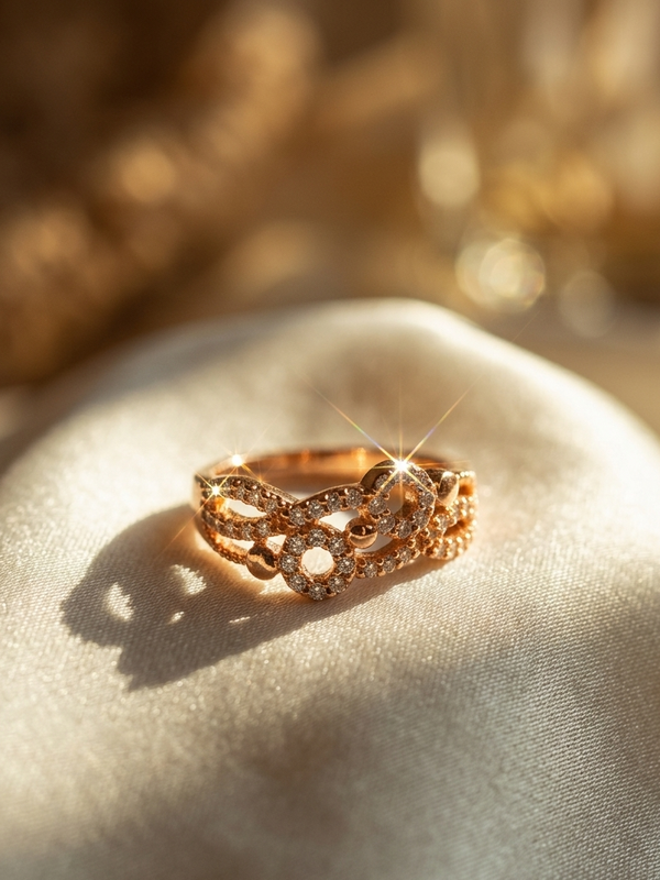 Rose Gold Admiring Diamond Ring