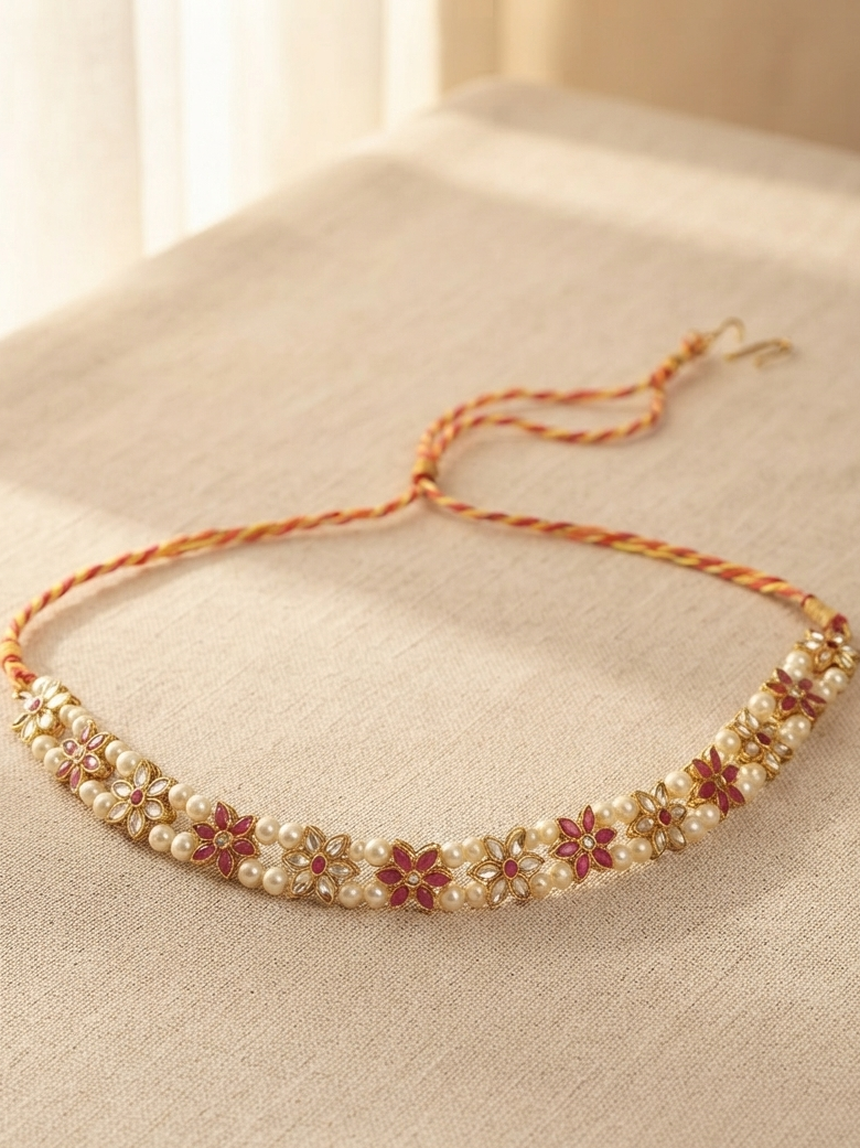 Gold Plated Pearls Headgear
