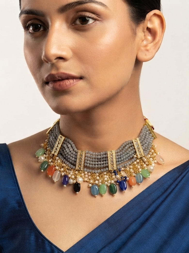 Layered Beads Choker Set