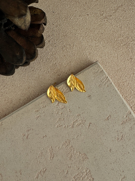 Double Leaf Stud Earrings