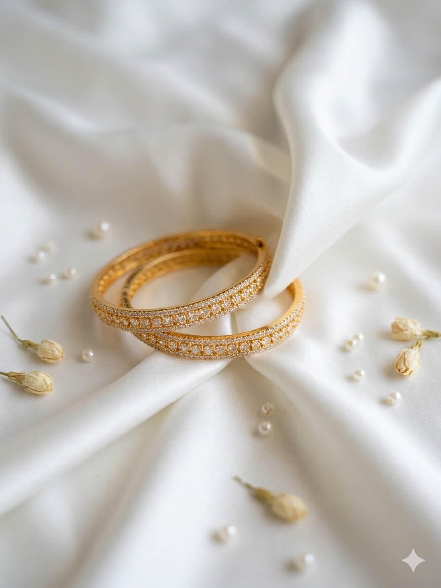 Diamond Studded Thin Bangles