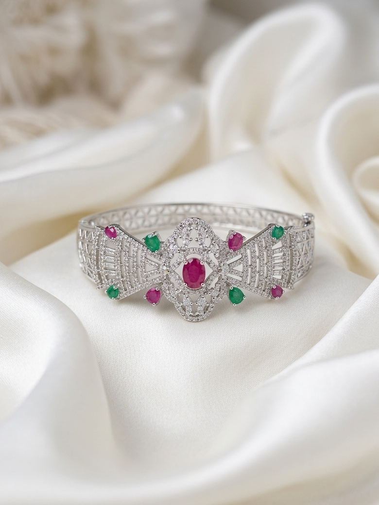 Pink Green Stone Bracelet