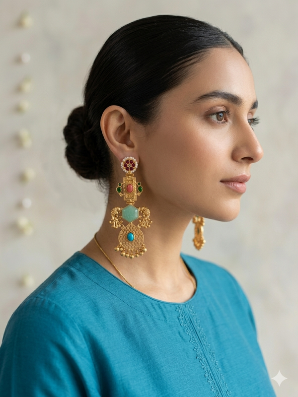 Ethnic Multicoloured Kashmiri Earrings