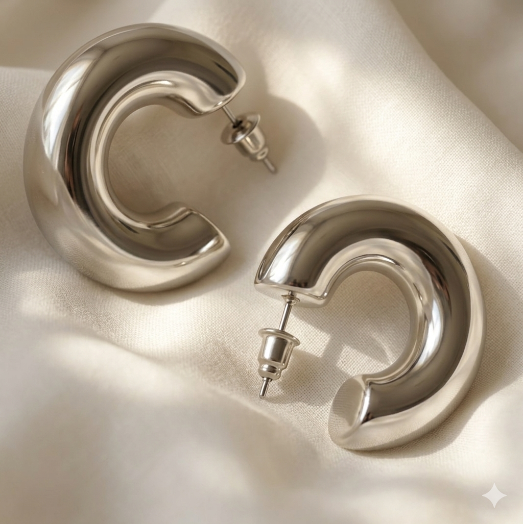 Gold Hoop Studs