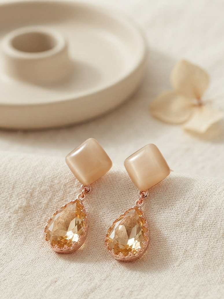 Buy Glass Teardrop Dangle Earrings