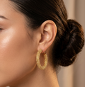 Gold Beaded Hoop
