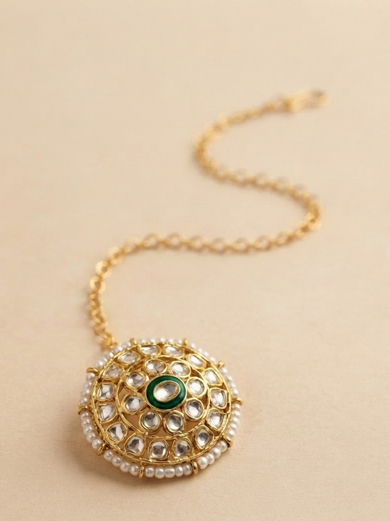 Meraki Pearls Green Borla