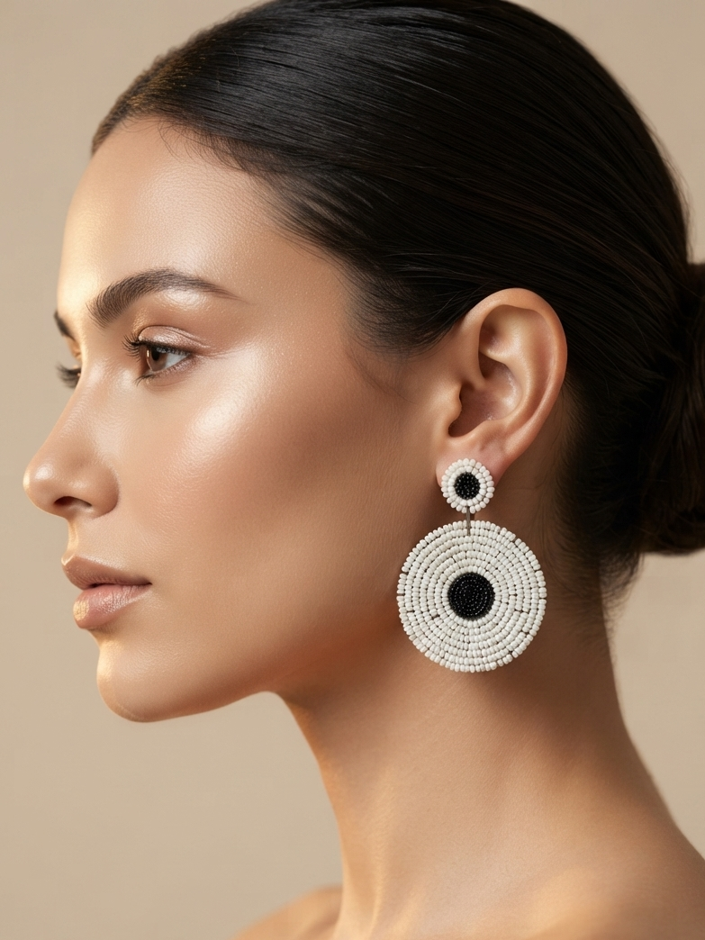 Round Beaded Earrings