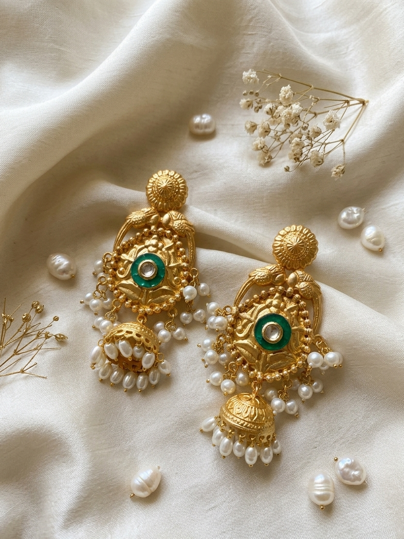 Golden Kashmiri Earrings