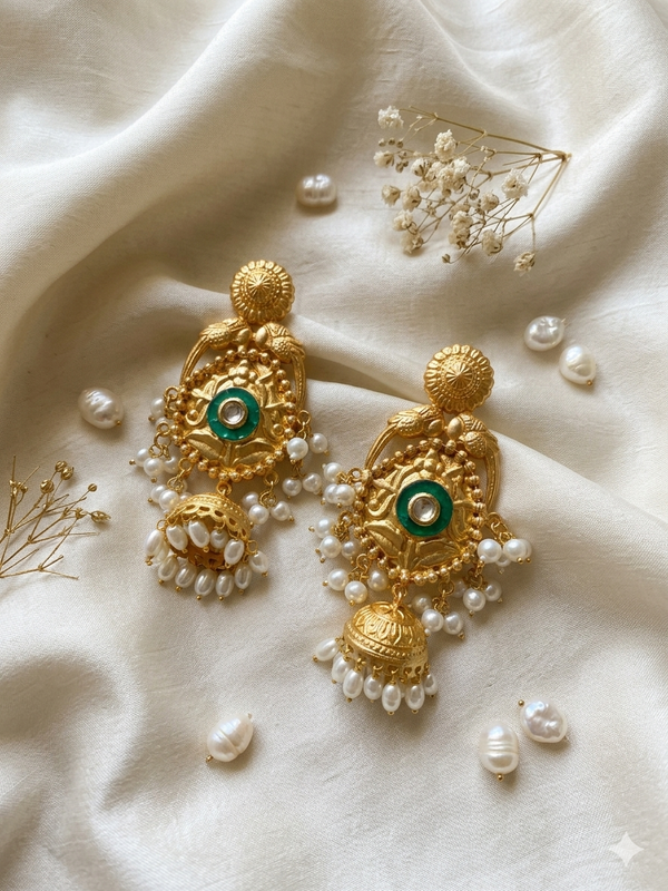 Golden Kashmiri Earrings
