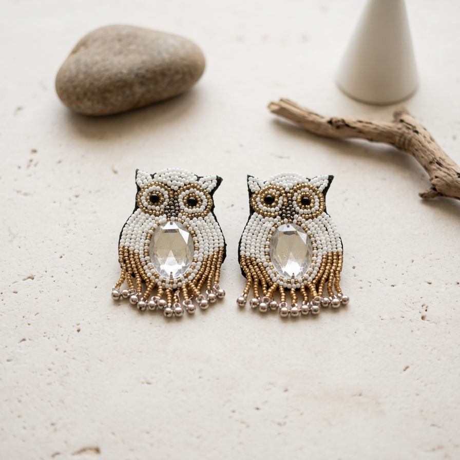 Owl Design Beads Earrings