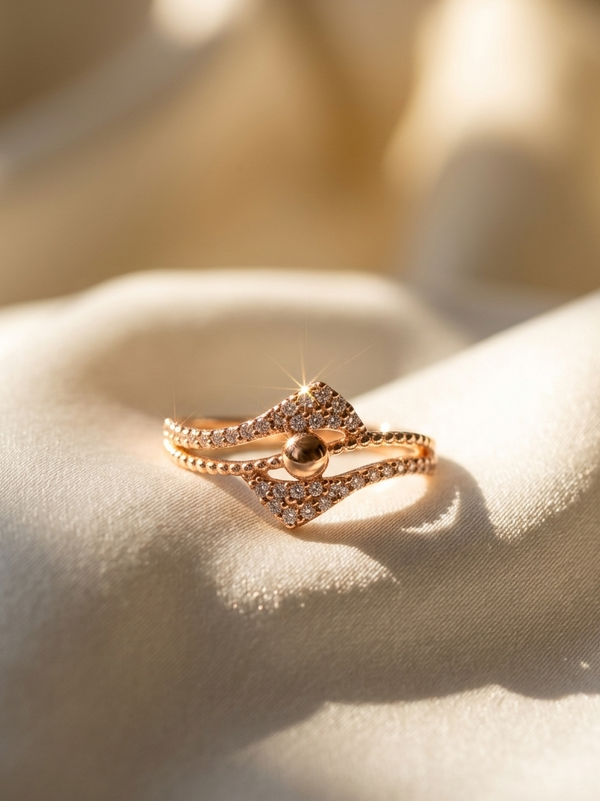 Rose gold Plated Stylish Diamond Ring