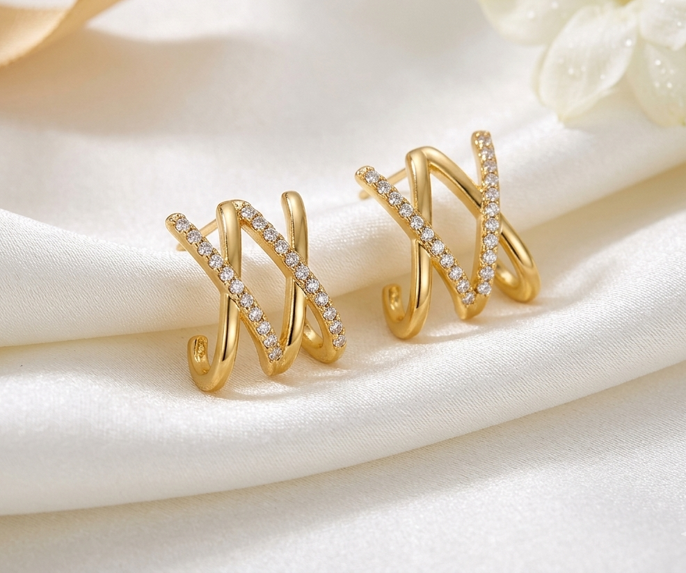 Criss Cross Statement Earrings