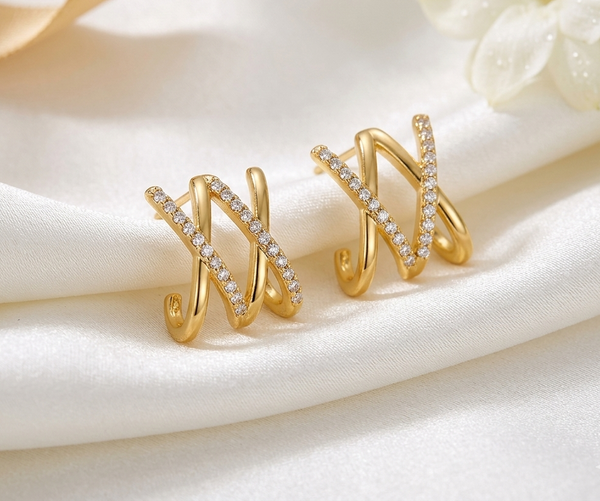 Criss Cross Statement Earrings