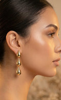 Gold Trio Layer Drop Earring