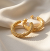 Gold Beaded Hoop