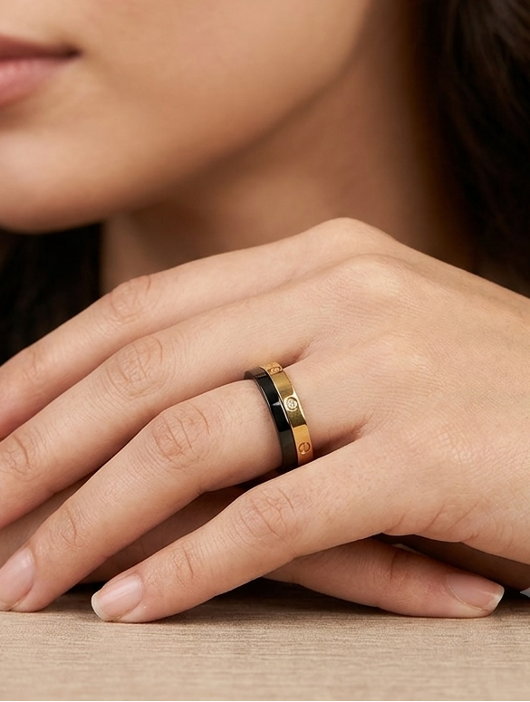 Black And Gold Cartier Ring