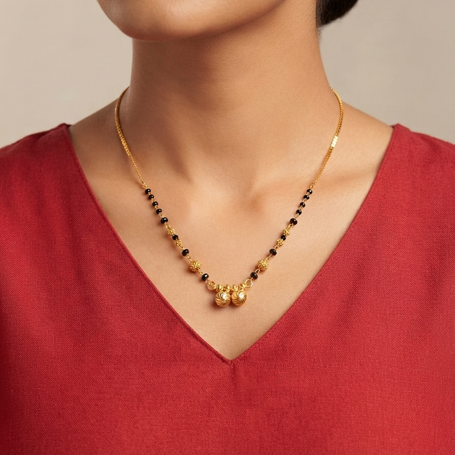 Buy Gold And Black Traditional Mangalsutra