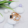 White And Black Clover Ring