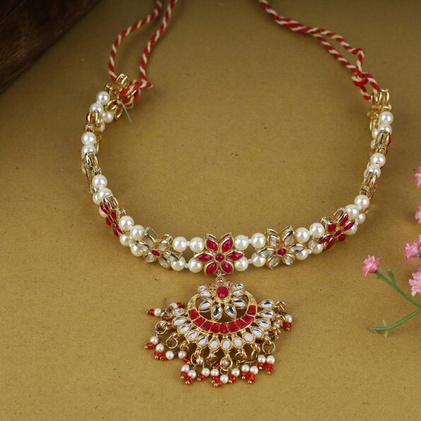 Gold Plated Floral Design Mathapatti