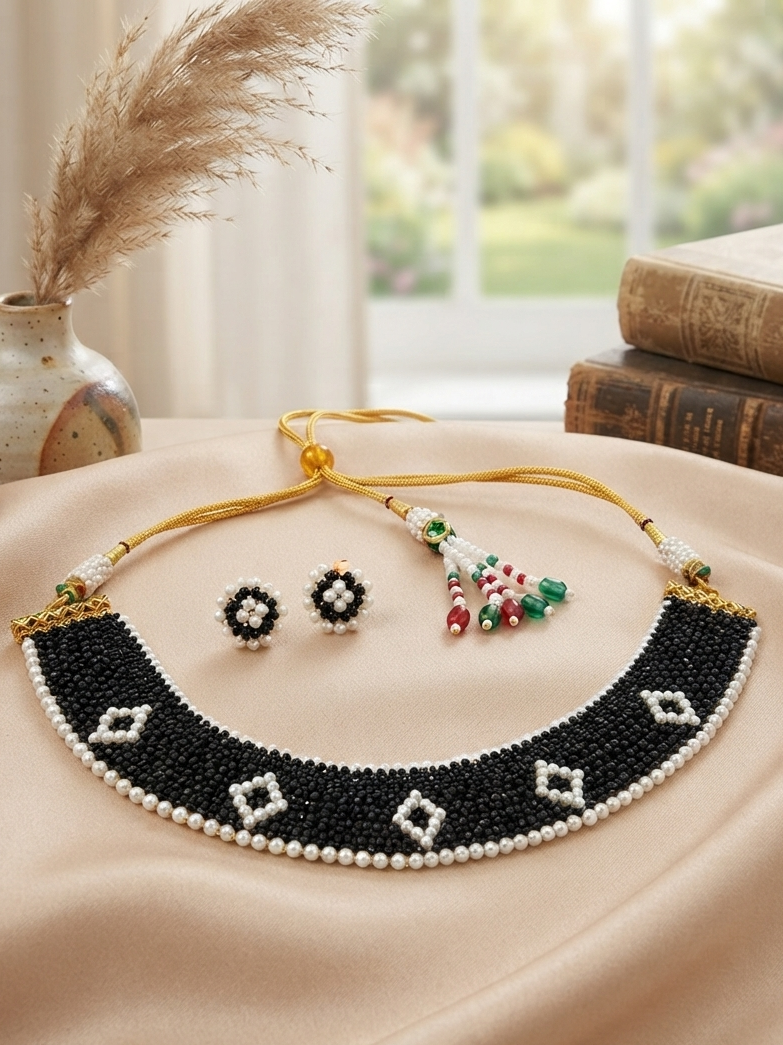 Handcrafted hydro Beads Necklace Set